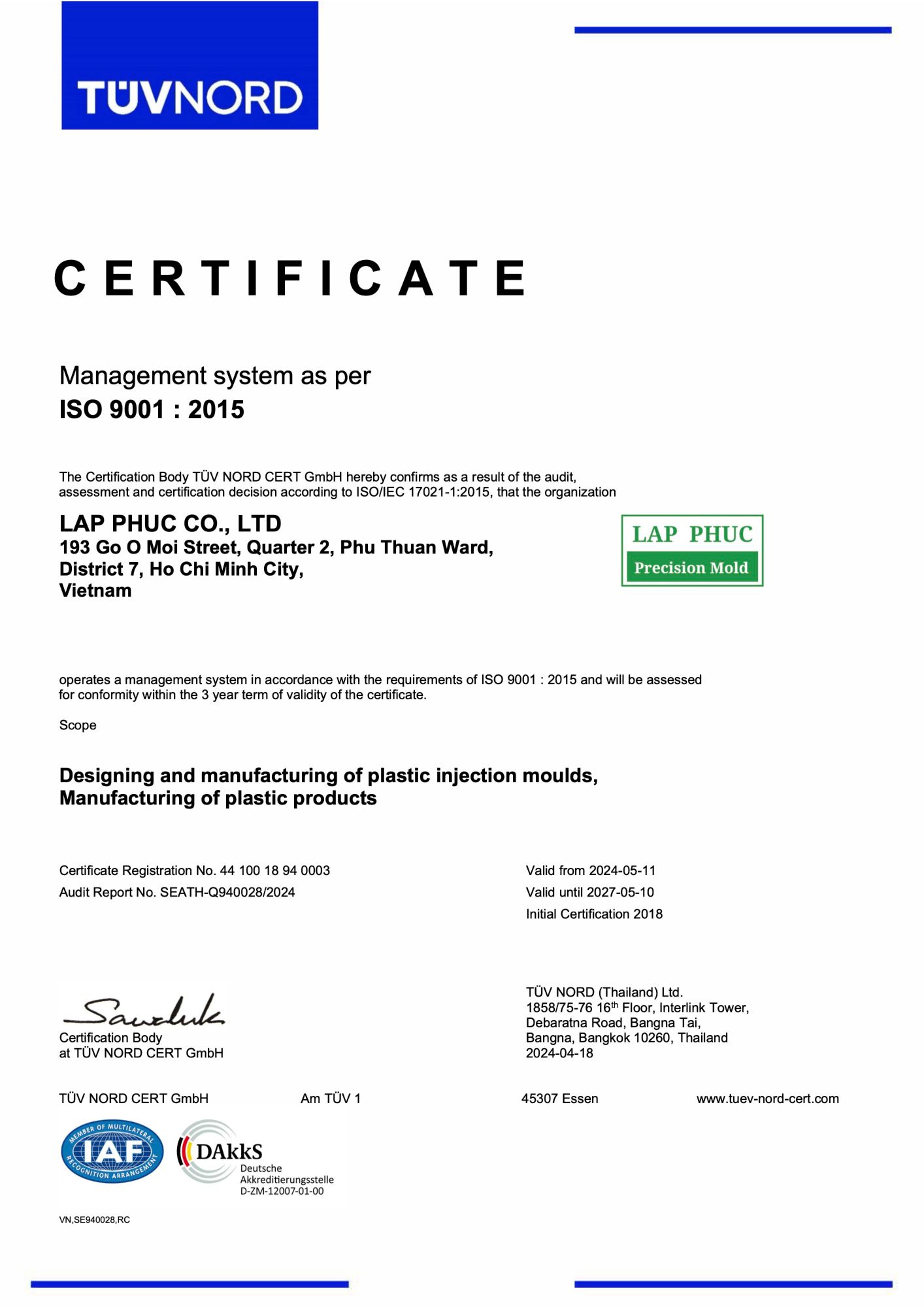 ISO 9001:2015 certificate